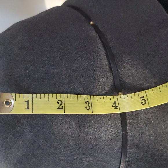 Helen Kaminski Hat One Size Gray Rabbit Fur Felt Leather Trim Hat Adjustable main image 4